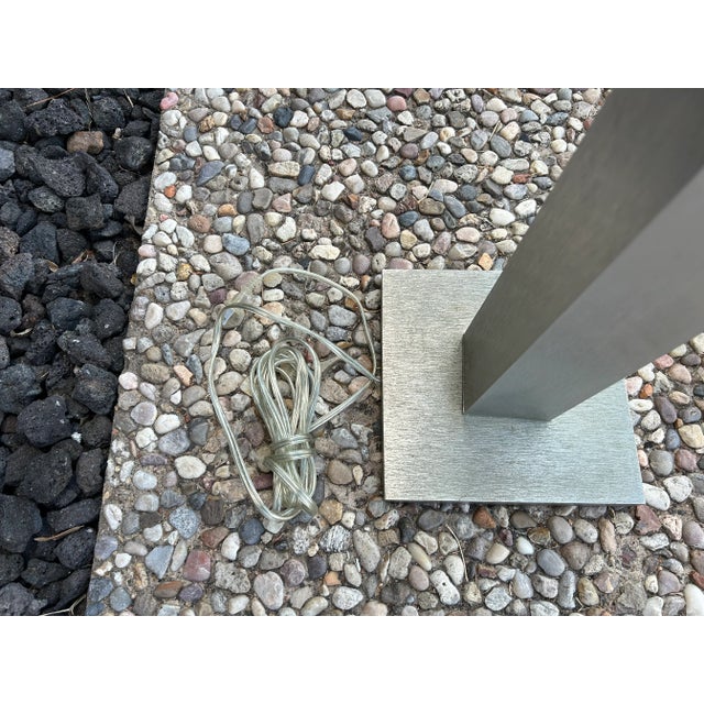 Brushed Stainless Steel Floor Lamp by Pierre Cardin for Laurel For Sale - Image 11 of 11