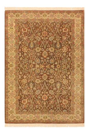 1990s Semi Antique Istanbul Brown/Ivory Turkish Hand-Knotted Rug -3'1 X 5'1