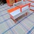 Orange l'Orange Et Blanc Color Blocked Scheme 1953 MCM End Table For Sale - Image 8 of 15