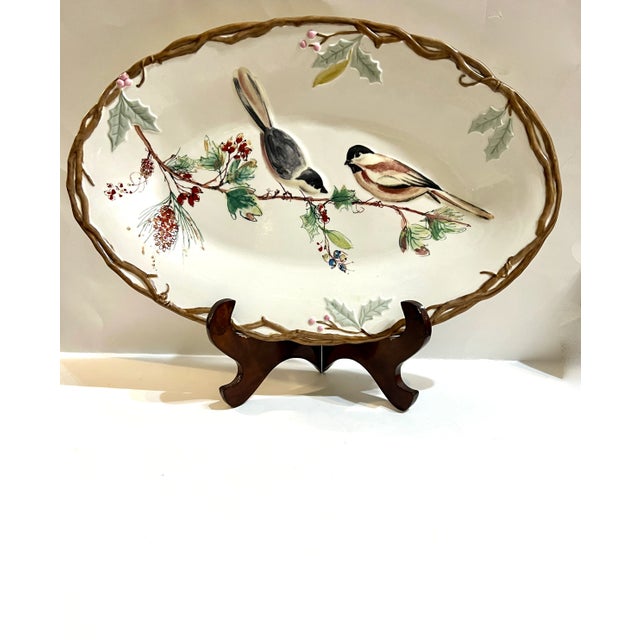 16" Sculpted Oval Serving Platter “Winter Song” by LENOX