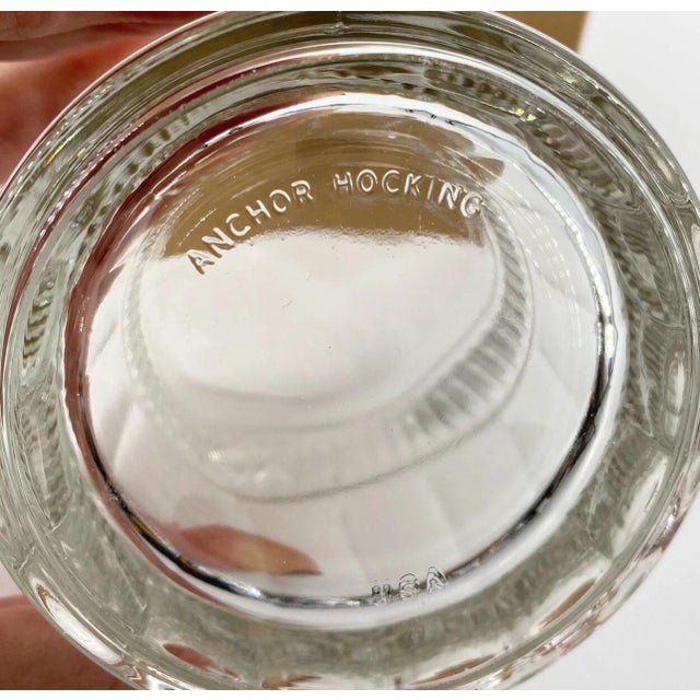 Modern Pair of Anchor Hocking Annapolis Low Ball Glasses in Unique Design For Sale - Image 3 of 5