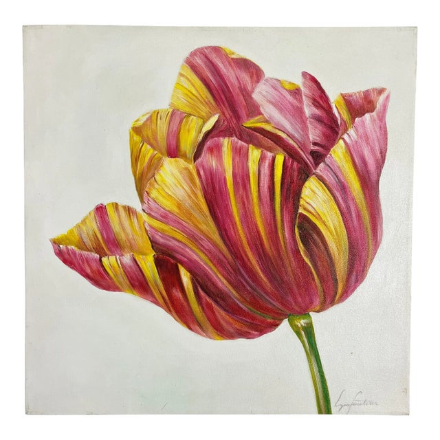 Original Signed Oil Painting on Canvas Styled After Lowell Nesbitt For Sale