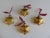 Metal Gold Tone Mercury Glass Ornaments With Silk Ribbons - Set of 4 For Sale - Image 7 of 7
