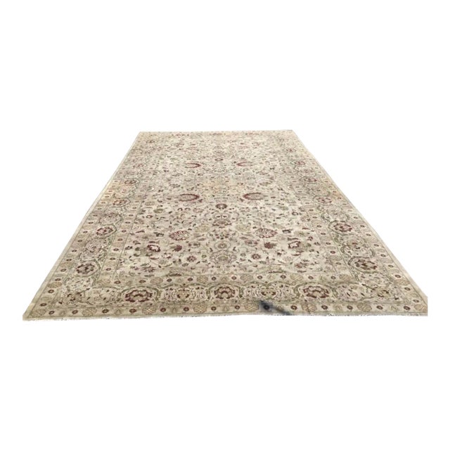 Circa 1920 One of a Kind Vintage Over-Sized Oushak Rug - 14' X 24' For Sale