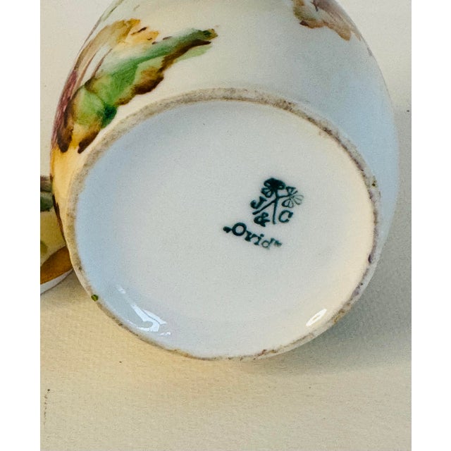 Limoges, France Vintage Limoges France Handpainted Condiment Jar For Sale - Image 4 of 7