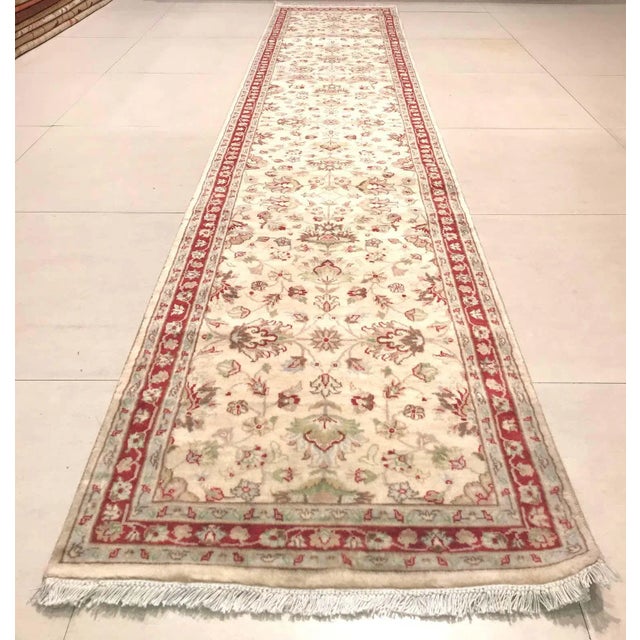 Vintage Middle Eastern Wool & Silk Runner For Sale - Image 3 of 11