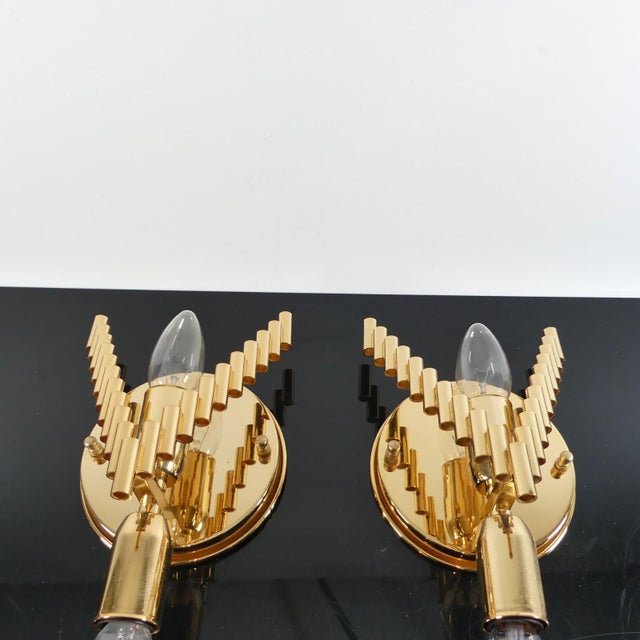 Metal Tubular Crystal Glass Wall Lamps from Venini, Italy, 1970s, Set of 2 For Sale - Image 7 of 11