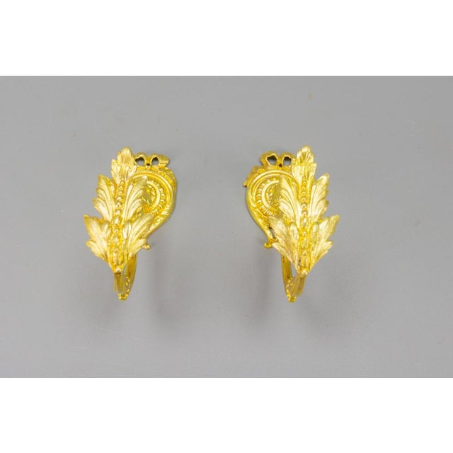 French Louis XIV Style Gilt Bronze Curtain Tiebacks or Curtain Holders, 1920s, Set of 2 For Sale - Image 4 of 17