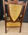 Victorian Oak Shield-Back Armchair – Antique Upholstered Library / Occasional Chair With Carved Detail & Castors For Sale - Image 4 of 9