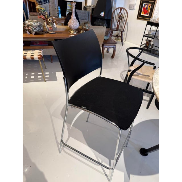 Modern Mayline Black Bar Stool (Set of 2) For Sale In Chicago - Image 6 of 8