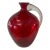 Large 1980s Red Glass Vase With Clear Handle by Blenko For Sale