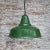 Vintage British Industrial Green Enamel Pendant Light For Sale - Image 5 of 6