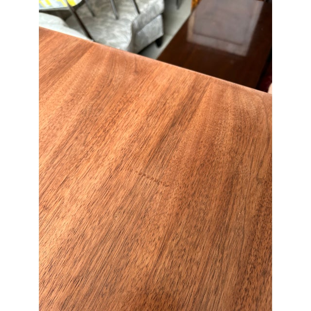 1990s Floating Walnut and Glass Coffee/Cocktail Table Mannered After Milo Baughman For Sale - Image 11 of 12