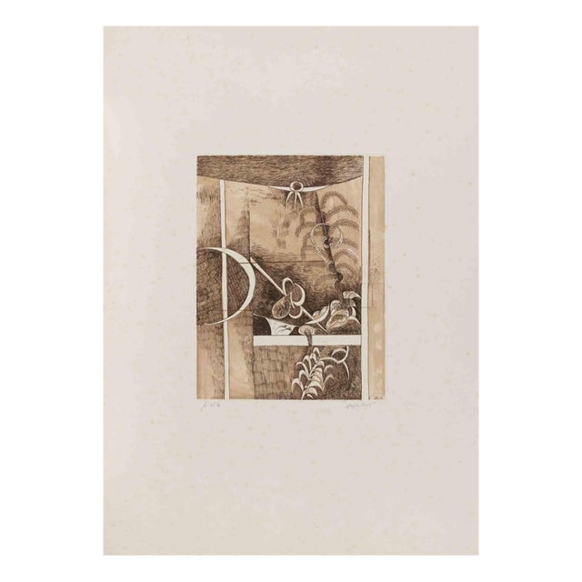 Mariangelo Zappitelli, Composition, 1980s, Etching on Paper For Sale