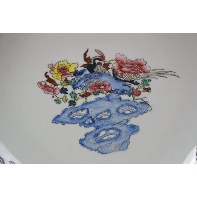 White Antique Chinese Famille Rose Imari Phoenix Pheasant Plate Dish Charger 12" For Sale - Image 8 of 12