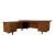 1960s Mid-Century Modern Walnut L-Shaped Executive Desk With Black Laminate Top For Sale