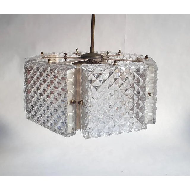 1960s Mid-Century Swedish Chandelier attributed to Orrefors Sweden, 1960s For Sale - Image 5 of 9