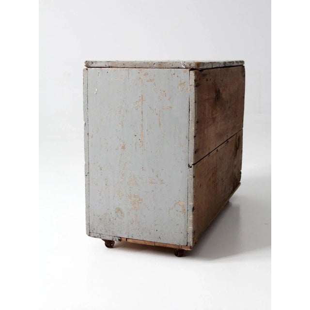 Vintage Industrial Wood Rolling Trunk For Sale - Image 4 of 13