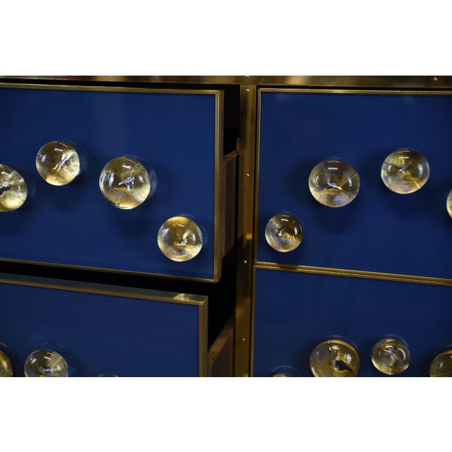 Contemporary Blue Sideboard with 28 Murano Jewel and Brass from Justfurnituress SRL For Sale - Image 3 of 13