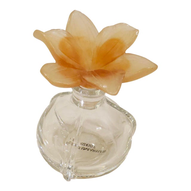 Late 20th Century Daum France Flacon Amaryllis Crystal Perfume Bottle For Sale