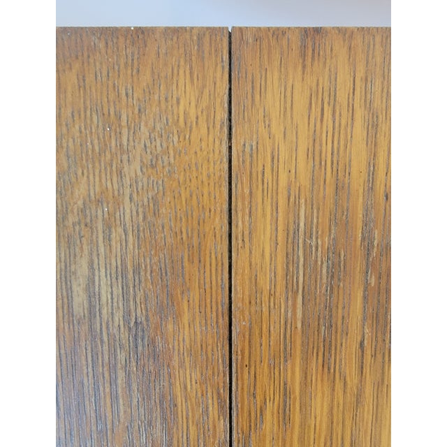 Brown Early 20th-Century Oak Square Parlor Table With Lower Shelf For Sale - Image 8 of 12