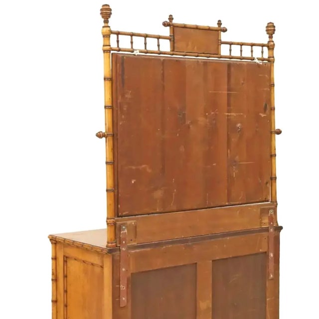 Bird's Eye Maple and Faux Bamboo Dresser Commode For Sale - Image 10 of 12