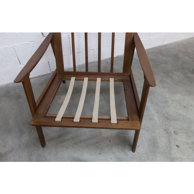 1960s Scandinavian Teak Armchair with Tartan Fabric, 1960s For Sale - Image 5 of 18