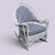 Nautical Antique Bar Harbor Wicker Patio Set in White & Navy c.1920 For Sale - Image 3 of 12