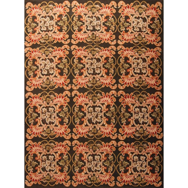 Rug & Kilim's Bessarabian Traditional Geometric Floral Green Pink and Black Wool Rug For Sale In New York - Image 6 of 6