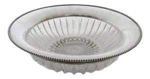 Sterling Silver Rimmed Crystal Bowl Marked WNS Wilcox