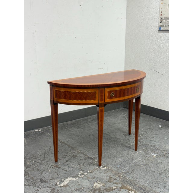 Design Plus Gallery presents an Italian Style Demilune Console Table from Decorative Crafts. This demilune console table...