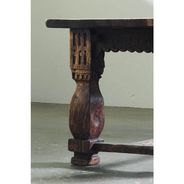 Large Vintage Danish Farmhouse Refectory Table, 1930s For Sale - Image 6 of 18