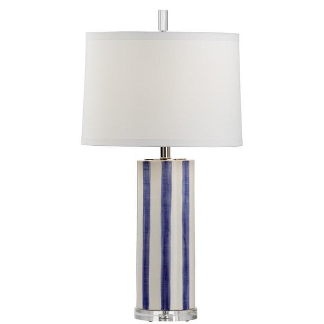 2020s Vietri for Wildwood Sailor Stripe Table Lamp - Blue For Sale - Image 5 of 5