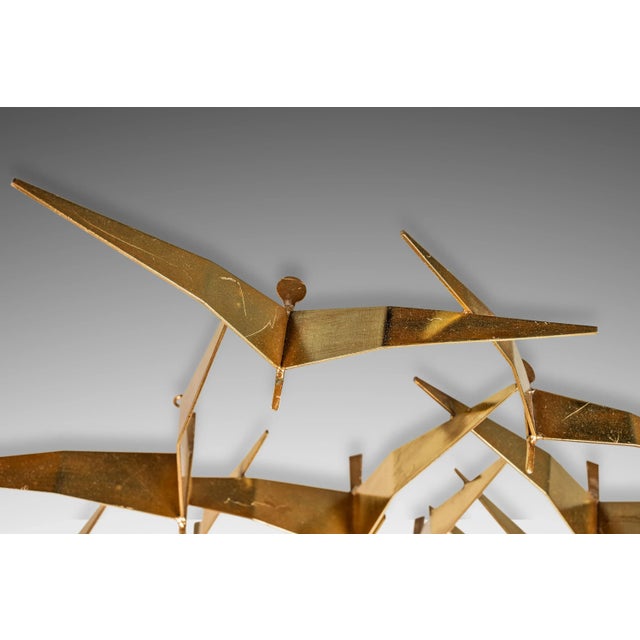 Mid-Century Modern Signed Mid-Century Modern "Birds in Flight" Brass Sculpture by Curtis Freiler & Jerry Fels for Curtis Jeré, Usa, C. 1994 For Sale - Image 3 of 12