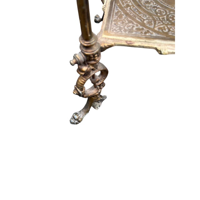 Iron Figural Brass Tone Victorian Pedestal For Sale - Image 11 of 17