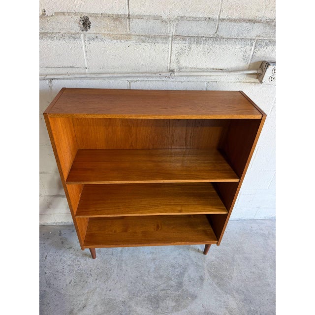 Teak Bookcase Open Storage Shelving Unit Danish Mid-Century Modern 1960s For Sale - Image 10 of 10