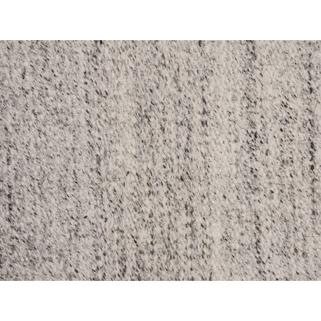 1970s Vintage Handmade Wool Cotton White Runner Rug For Sale In San Francisco - Image 6 of 11