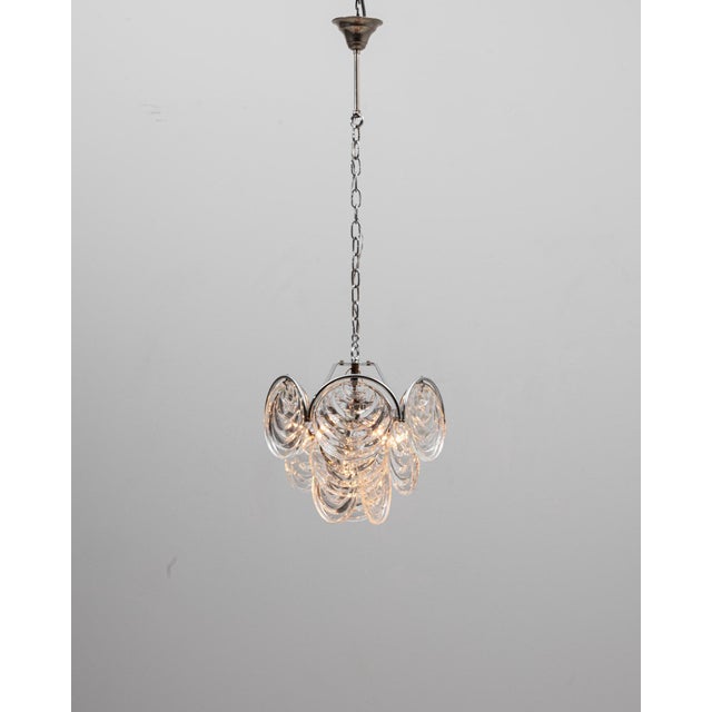 20th Century Italian Mid-Century Murano Style Glass Disc Chandelier For Sale - Image 17 of 18