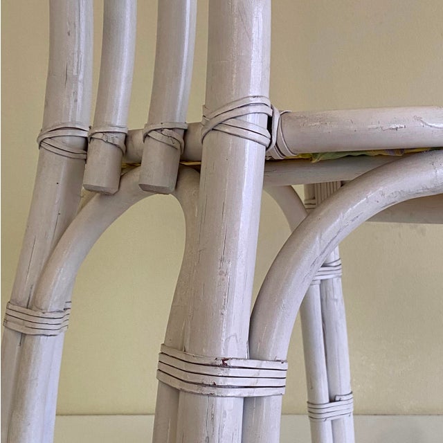 Italian White Bamboo Chairs, 1970s, Set of 6 For Sale - Image 12 of 18
