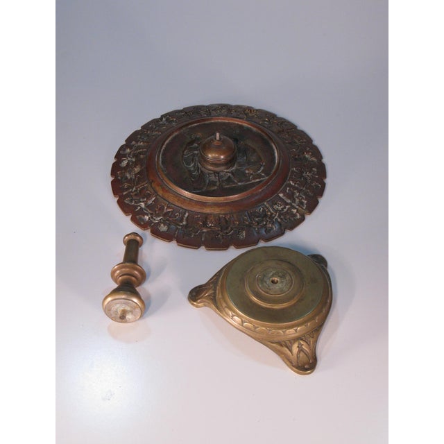 Mid 19th Century Compote / Tazza Bronze Neoclassical Greek Art Medallion For Sale - Image 9 of 14