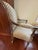 Pair of Antique French Louis XVI–Style Bergère Chairs, Green & White Striped Upholstery For Sale In New York - Image 6 of 7