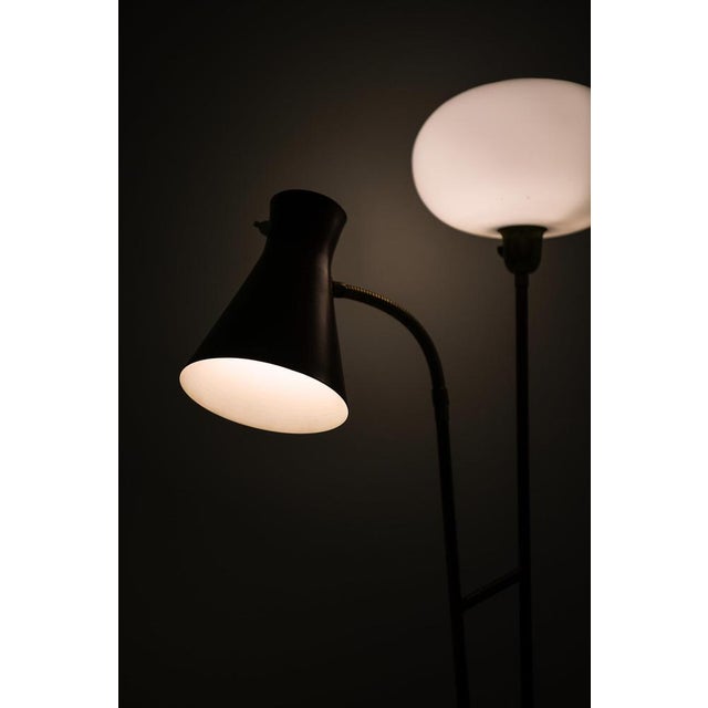 Glass Floor Lamp with Red Lacquered Metal Frame, 1950s For Sale - Image 7 of 8