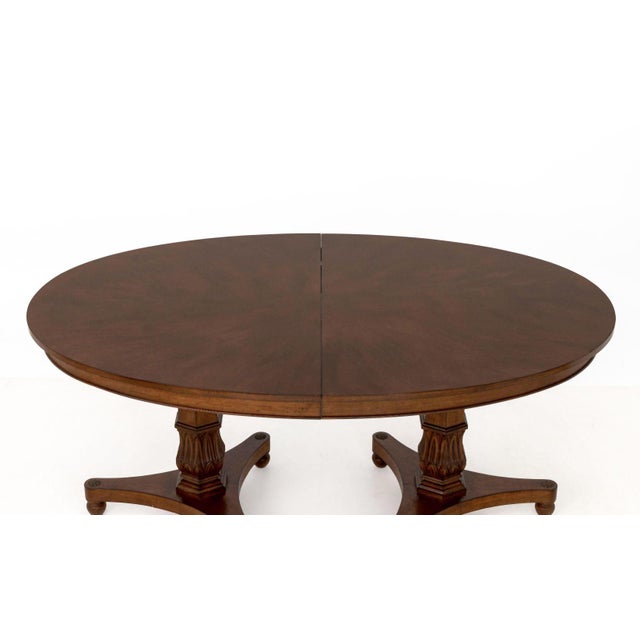 Traditional Regency Style Twin Pedestal Extending Dining Table For Sale - Image 3 of 11