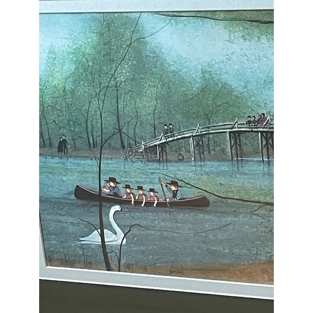 P. Buckley Moss "Concord Bridge" Signed Lithograph 63/1000 Framed Matted For Sale - Image 4 of 17