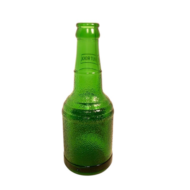1960s Mid Century Split Rock Green Glass Ginger Beer Bottle For Sale - Image 9 of 9