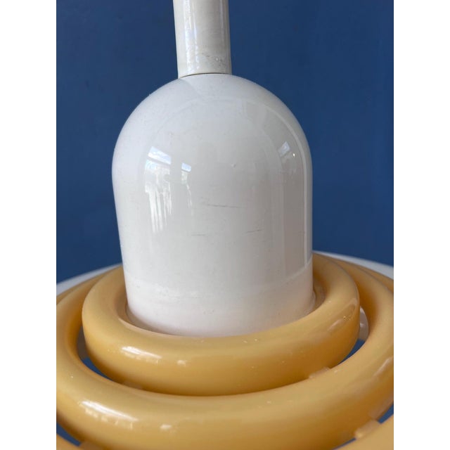 Mid-Century Modern Beige UFO Hanging Lamp by Knud Christensen For Sale - Image 10 of 13