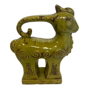 Vintage Large Chartreuse Ram Statue