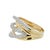 Diamond Pave Curve Spiral Wave Open Twist Cocktail 18 Karat Two Tone Gold Ring 0.65 Carats of FG/VS Diamonds Very...