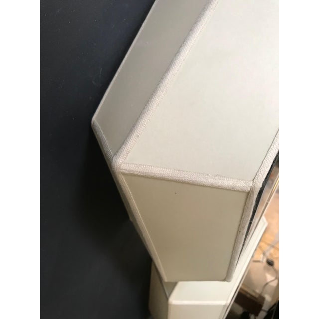 Mid-Century Polygonal Wall Sconces With Fabric and Mirror, Italy - a Pair For Sale - Image 10 of 11