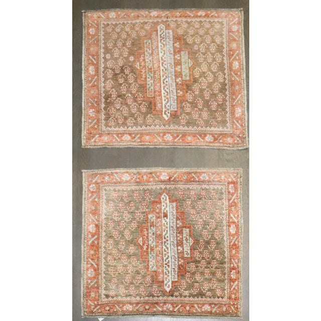 A set of Persian Kurd throw-size rugs from the early 20th Century. Measure: 1'11'' x 2'3'' and 1'10'' x 2'1'' respectively.